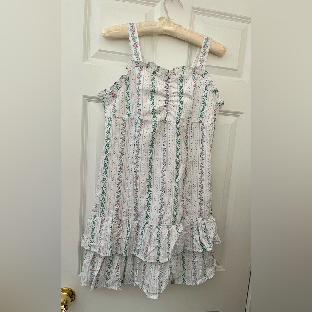 NWT Janie and Jack Coquette Tween Floral Striped Cotton Dress Size 18 Bridgerton